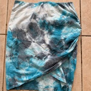 Michael Stars Tie Dye Mini Skirt in Blue Crystal Wash